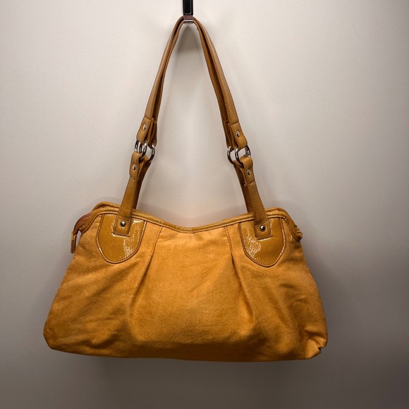 Alfred Dunner Women's Mustard Yellow Suede Shoulder Bag - Picture 6 of 9